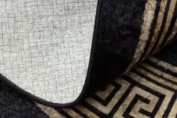 Alfombra lavable MIRO 51360.802 circulo Griego antideslizante - negro / dorado