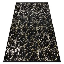 Alfombra lavable MIRO 11111.2106 Mármol, glamour antideslizante - negro / oro