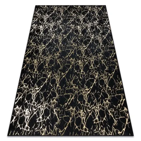 Alfombra lavable MIRO 11111.2106 Mármol, glamour antideslizante - negro / oro