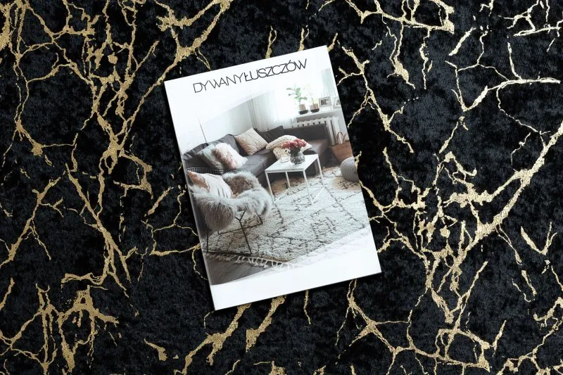 Alfombra lavable MIRO 11111.2106 Mármol, glamour antideslizante - negro / oro