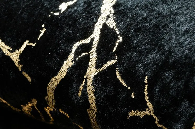 Alfombra lavable MIRO 11111.2106 Mármol, glamour antideslizante - negro / oro