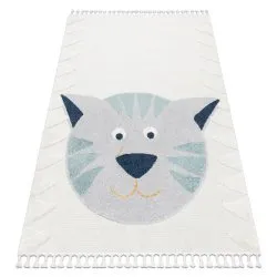 Alfombra YOYO GD80 blanco / gris - Tigre para niños, estructural, sensorial Flecos