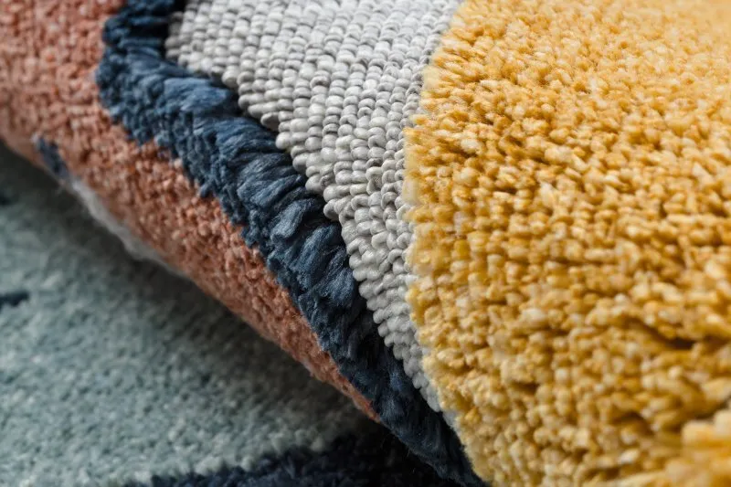 Dywan YOYO GD52 szary / żółty - Gwiazdki, chmurki, patchwork dla dzieci, strukturalny, sensoryczny Frędzle 