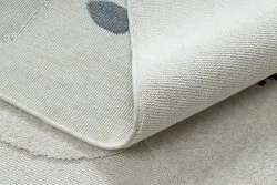 Alfombra YOYO GD63 blanco / azul oscuro - Nube, gotas para niños, estructural, sensorial Flecos