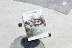 Alfombra YOYO EY81 circulo gris / blanco - Oso, montañas para niños, estructural, sensorial Flecos