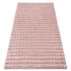 Alfombra BUBBLE rosa empolvado 45 IMITACIÓN PIEL DE CONEJO 3D estructural