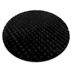 Alfombra BUBBLE circulo negra 25 IMITACIÓN PIEL DE CONEJO 3D estructural