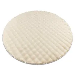 Alfombra BUBBLE circulo marfil 12 IMITACIÓN PIEL DE CONEJO 3D estructural