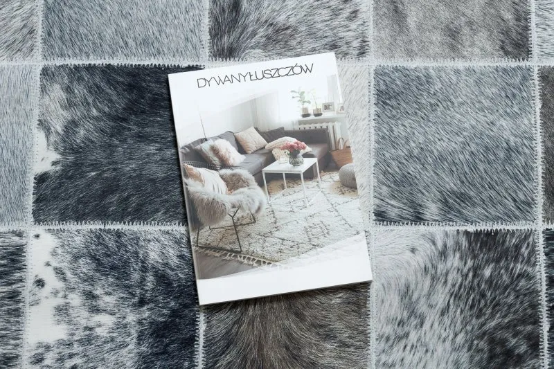 Dywan PATCHWORK 21716 szary - Skóra bydlęca