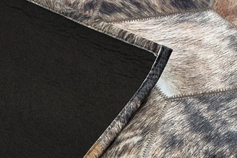 Dywan PATCHWORK 21715 brązowy - Skóra bydlęca, Romby 