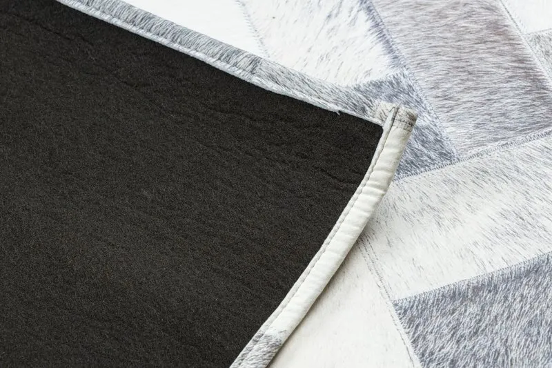Dywan PATCHWORK 21723 szary - Skóra bydlęca, Deski 