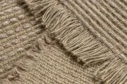 Dywan JUTE 3652 ciemny beż jednolity - jutowy, płaskotkany, frędzle