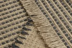Dywan JUTE 3652 czarny / beż linie - jutowy, płaskotkany, frędzle