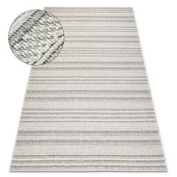 Alfombra JERSEY 19233 gris - Líneas, estructural, lazo BOHO