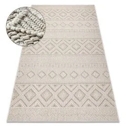 Alfombra JERSEY 19234 beige - Rombos, estructural, lazo BOHO