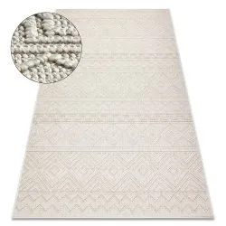 Alfombra JERSEY 19234 crema - Rombos, estructural, lazo BOHO