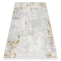 Alfombra moderna DUKE 51378 crema / dorado - Hormigón, piedra estructurada, muy suave, flecos