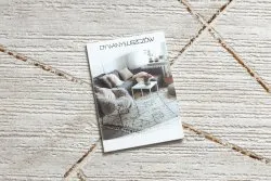 Dywan DUKE 51557 krem / złoty - Geometryczny, strukturalny, bardzo miękki, frędzle