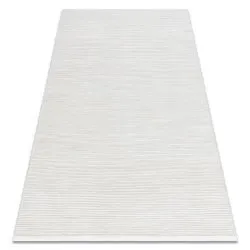Alfombra moderna DUKE 51376 crema - Rayas, estructurada, muy suave, flecos
