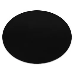 Alfombra de lavado moderna LINDO circulo negro, antideslizante, peluda