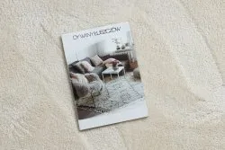 Alfombra de lavado moderna LINDO circulo crema, antideslizante, peluda