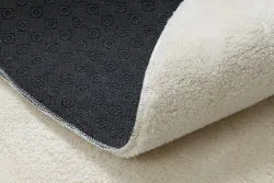 Alfombra de lavado moderna LINDO circulo crema, antideslizante, peluda