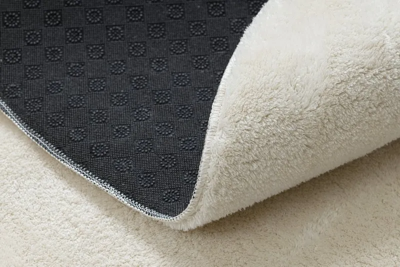Alfombra de lavado moderna LINDO circulo crema, antideslizante, peluda