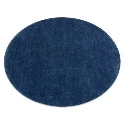 Alfombra de lavado moderna LINDO circulo azul oscuro, antideslizante, peluda