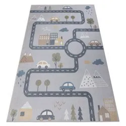 Alfombra BONO 726 Calle de ciudad gris claro / crema