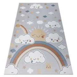 Alfombra BONO 8437 nubes, cielo, gris claro / crema