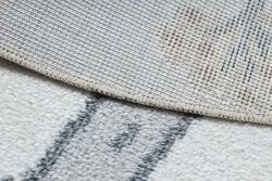 Alfombra BONO 8283 círculo Calle, animales crema / gris claro