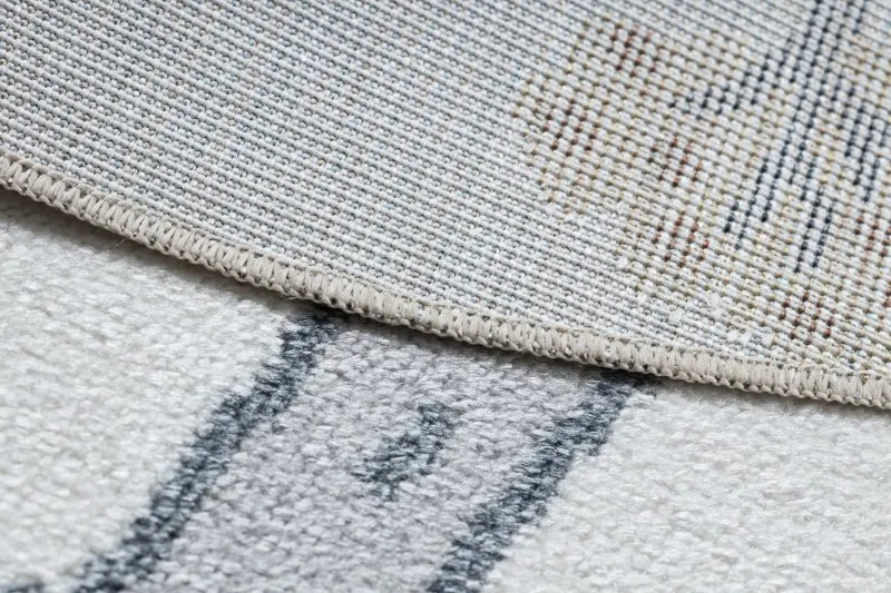 Alfombra BONO 8283 círculo Calle, animales crema / gris claro