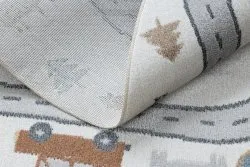 Alfombra BONO 8283 círculo Calle, animales crema / gris claro