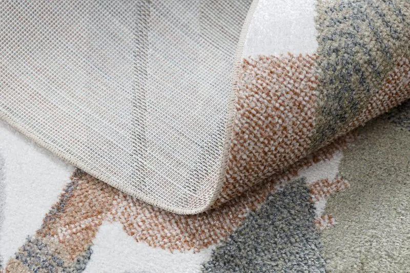 Alfombra BONO 8426 círculo Selva, animales salvajes crema/oro oscuro