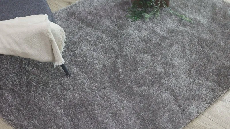 Dywan BUENOS 6646 shaggy jednolity, jednokolorowy szary