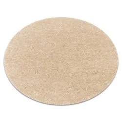 Alfombra BUENOS circulo 6652 shaggy liso, de un solo color crema