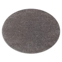 Alfombra BUENOS circulo 6646 shaggy liso, de un solo color gris