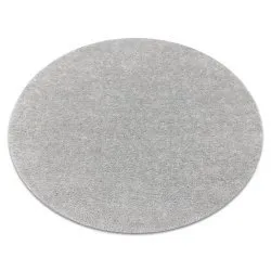 Alfombra BUENOS circulo 7005 shaggy liso, de un solo color plata
