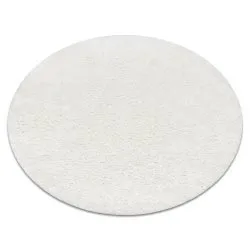 Alfombra BUENOS circulo 7001 shaggy liso, de un solo color blanco