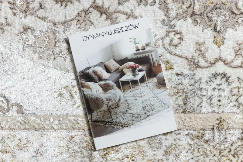 Dywan BLISS Z204AZ128 krem / beż - Ramka, ornament, nowoczesny, strukturalny 