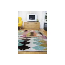 Alfombra moderna acrílica en color pastel, accesorio decorativo para el hogar