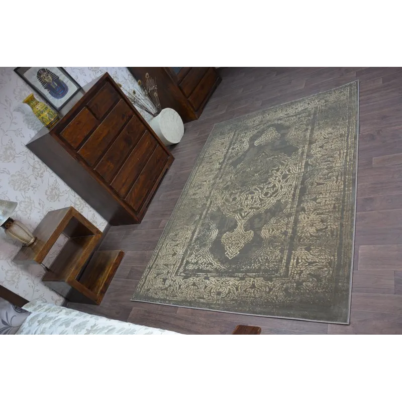 Alfombra moderna DROP JASMINE 456 en tonos beige, ideal para la sala de estar