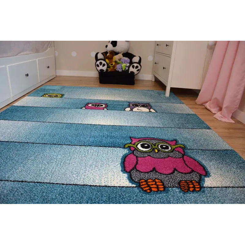 Alfombra con búhos, hecha de material suave, agradable al tacto
