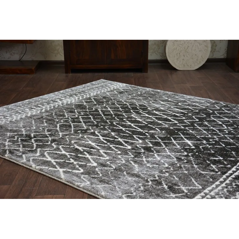 Alfombra moderna SHADOW 9890 en tonos caqui y negro, ideal para el hogar