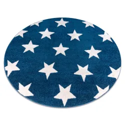 Alfombra SKETCH círculo - FA68 azul/blanco - Estrellitas Estrellas