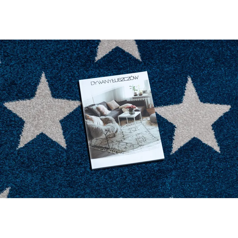 Alfombra SKETCH círculo - alfombra azul para la habitación infantil