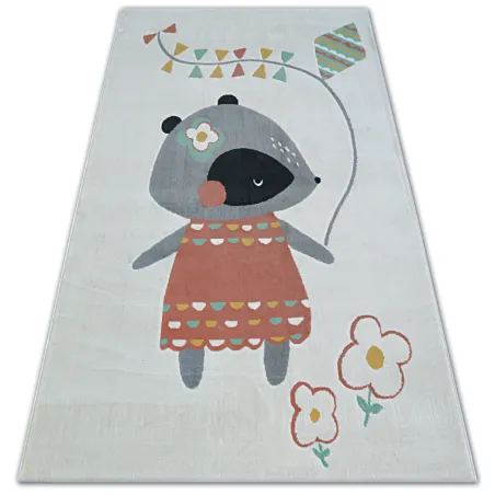 Alfombra crema con diseño de ratoncito, alfombra moderna para habitaciones infantiles