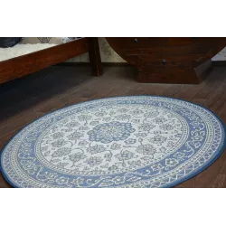 Alfombra azul redonda de sisal, estilo moderno para interiores
