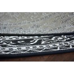 Alfombra circular de sisal en estilo colorido, perfecta para interiores