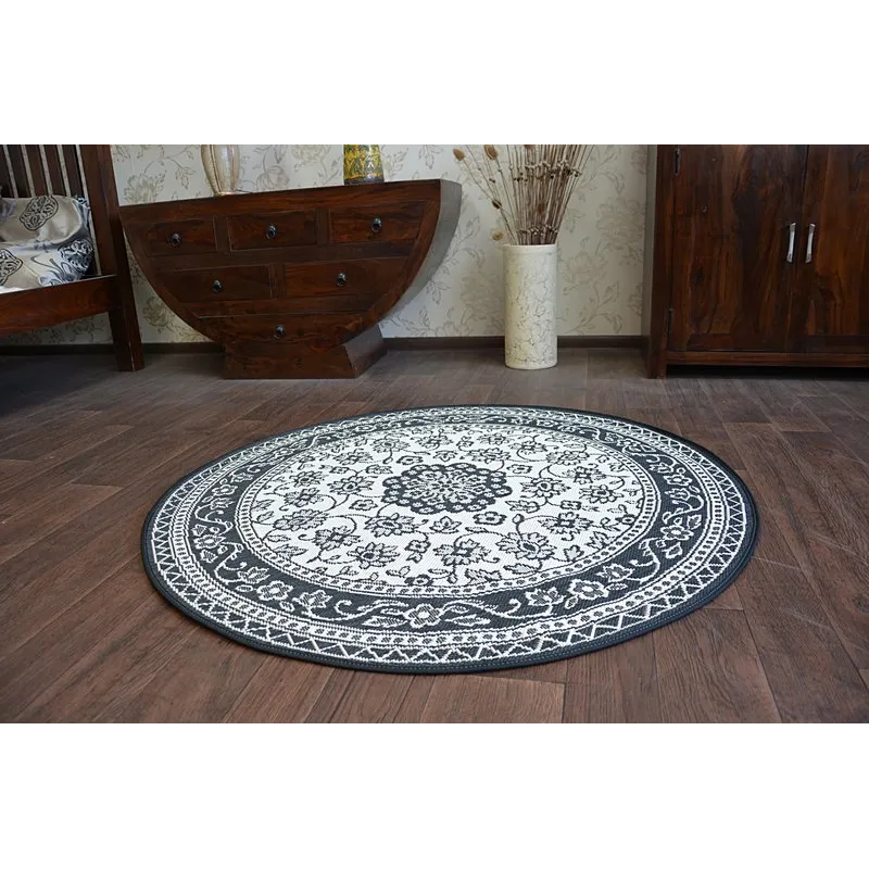 Alfombra redonda de sisal con textura suave, ideal para el dormitorio